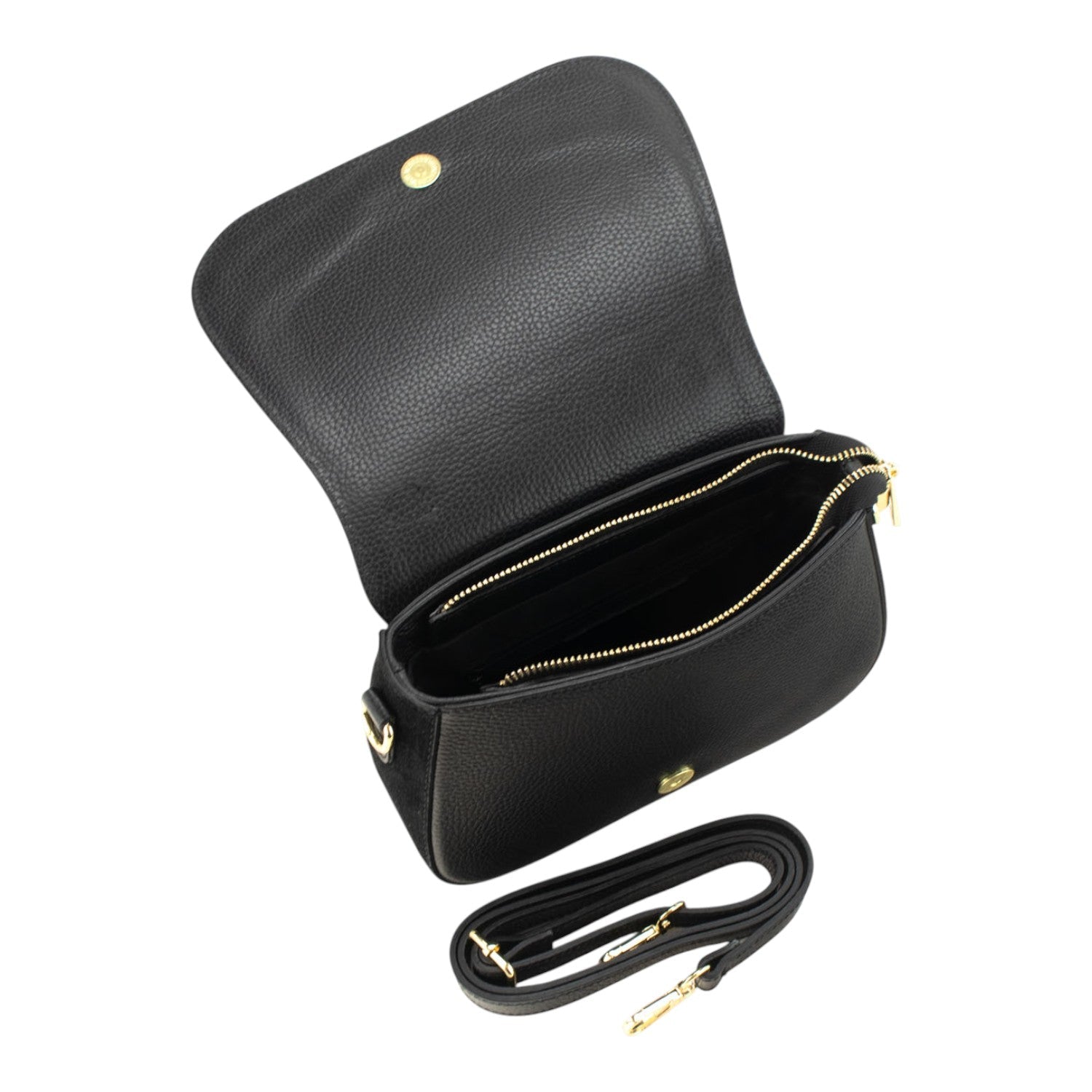 Bolso en piel Pregato Velluto Ante Negro - KimondoShop