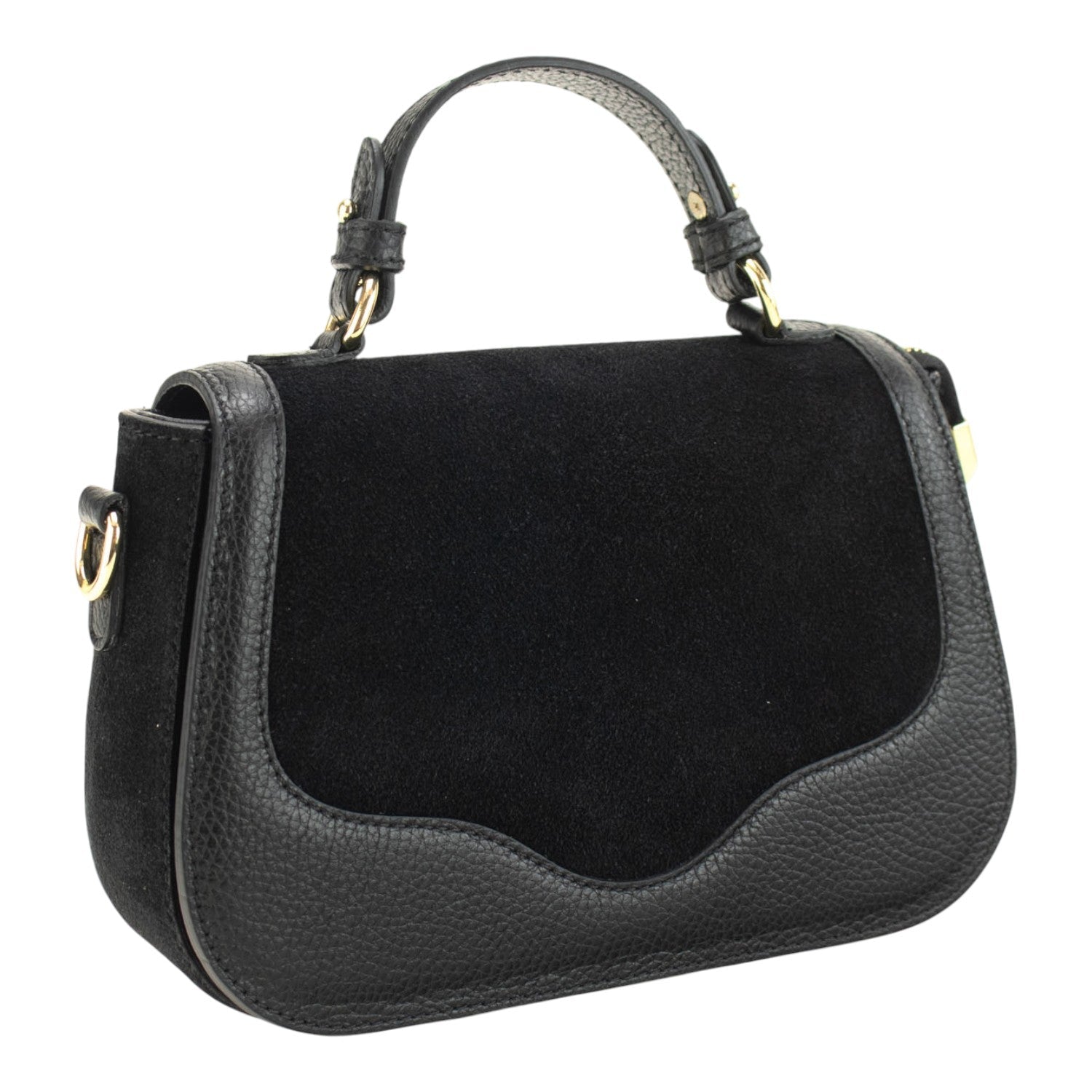 Bolso en piel Pregato Velluto Ante Negro - KimondoShop