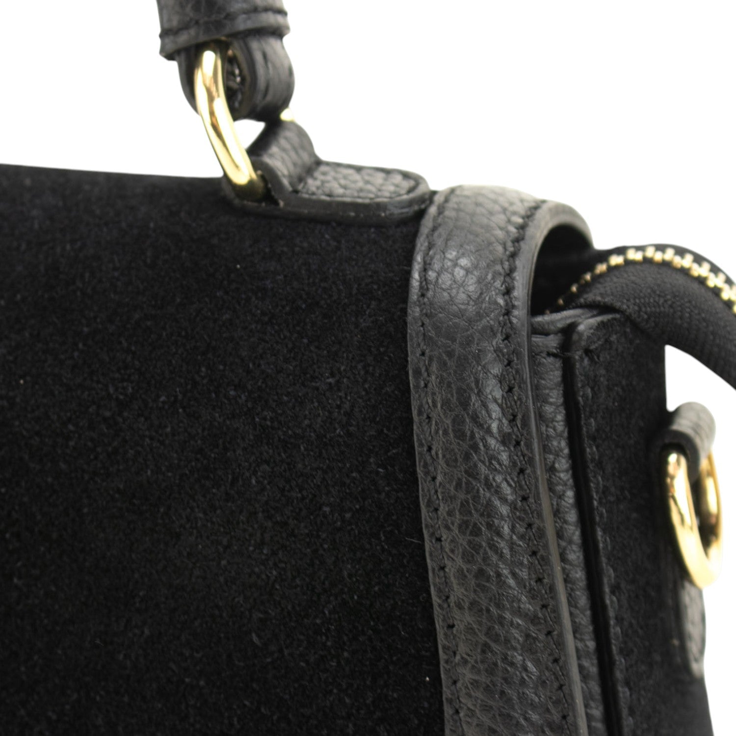 Bolso en piel Pregato Velluto Ante Negro - KimondoShop
