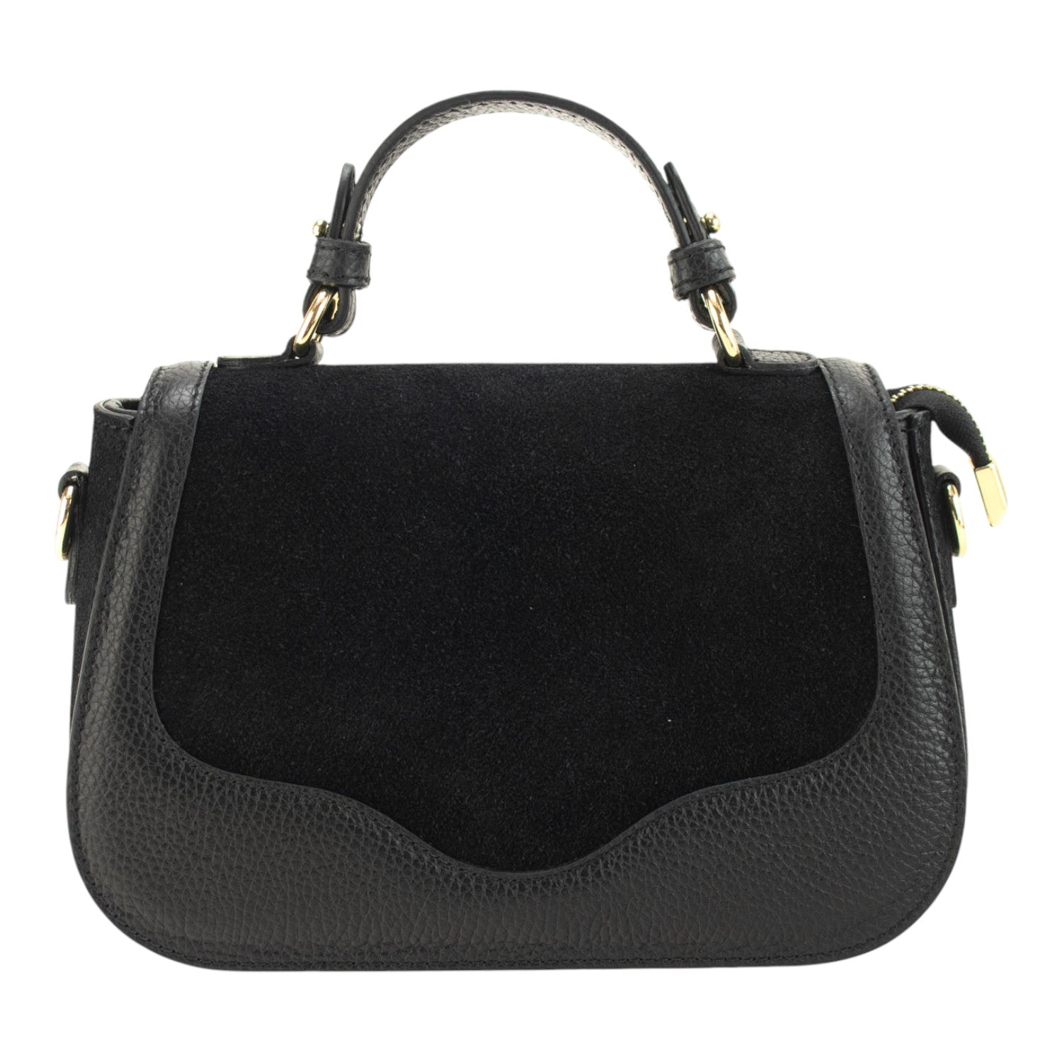 Bolso en piel Pregato Velluto Ante Negro - KimondoShop
