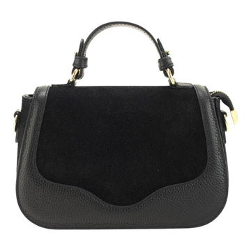 Bolso en piel Pregato Velluto Ante Negro - KimondoShop