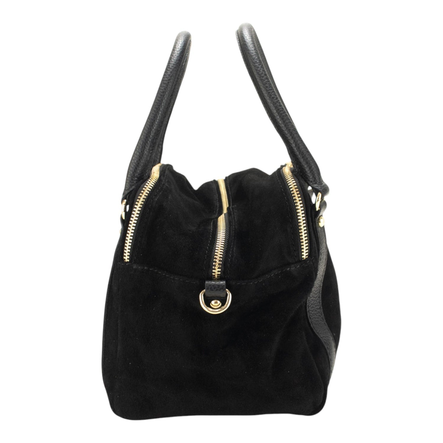 Bolso en Piel Pregato Verona Ante Negro - KimondoShop