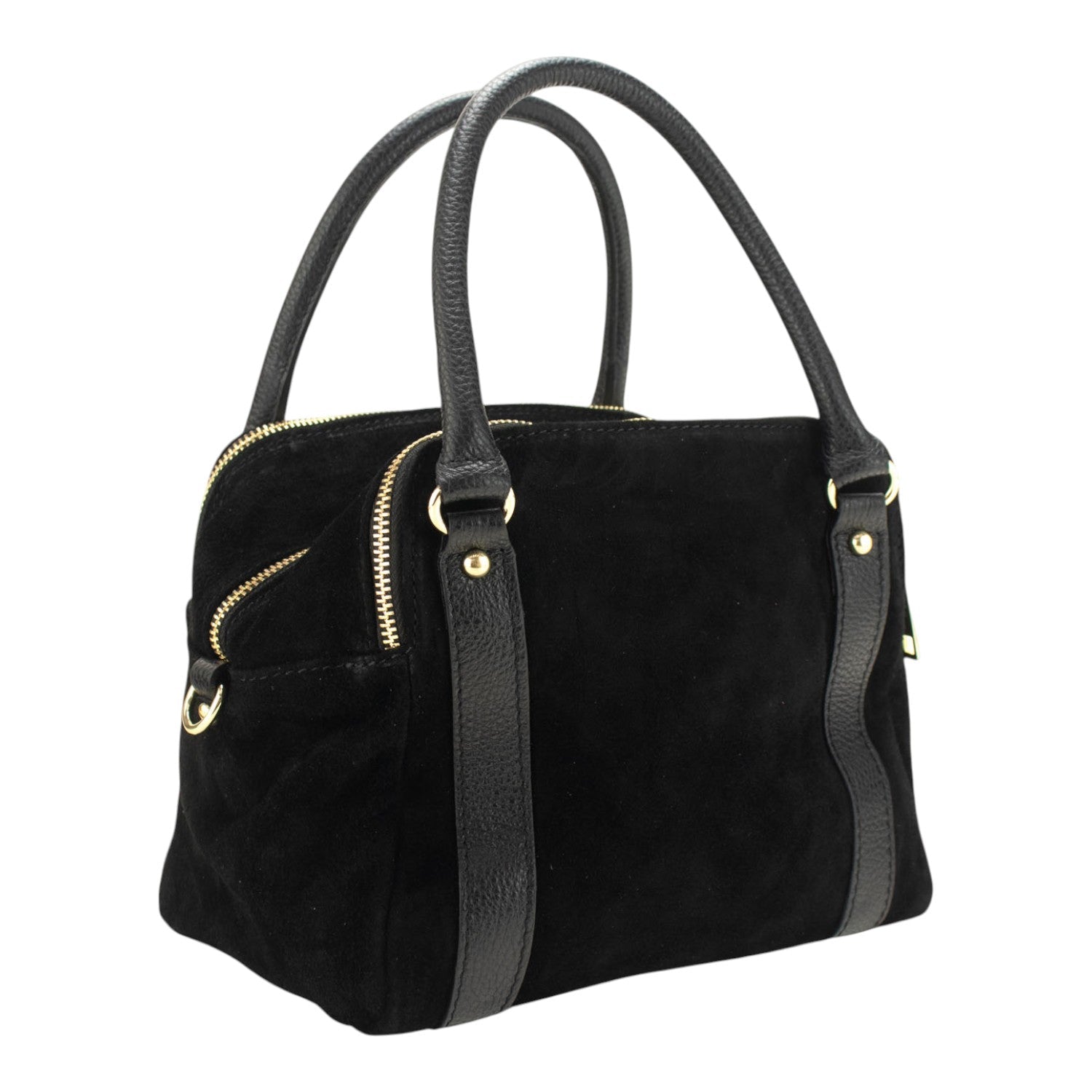 Bolso en Piel Pregato Verona Ante Negro - KimondoShop