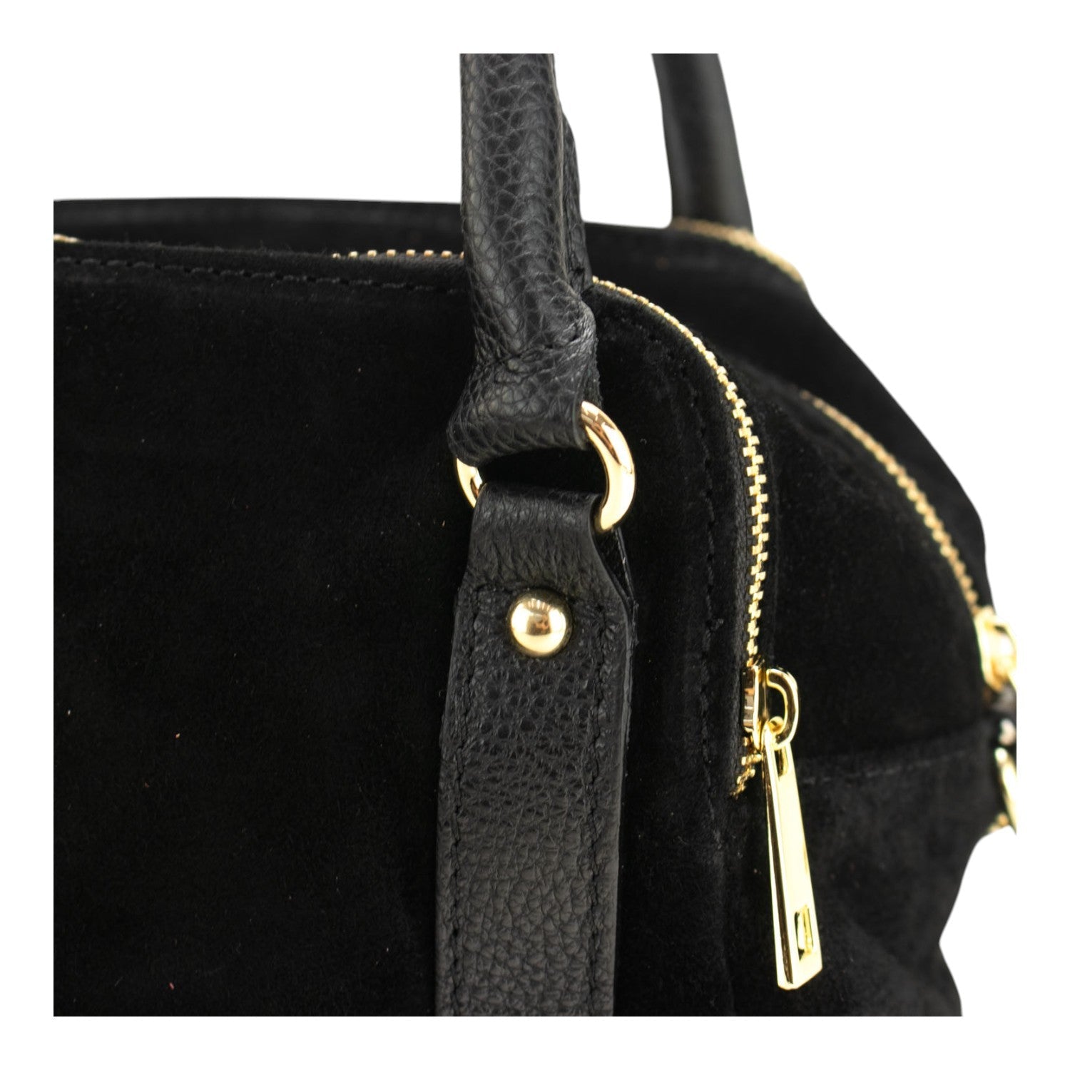 Bolso en Piel Pregato Verona Ante Negro - KimondoShop