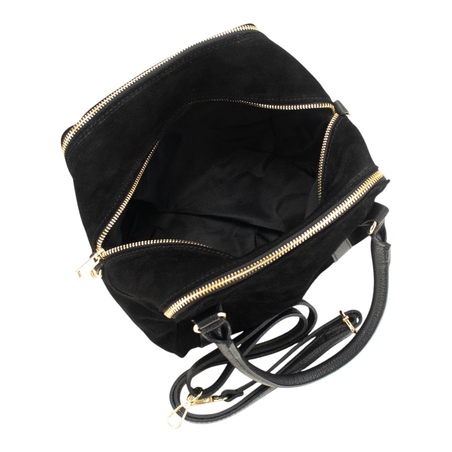 Bolso en Piel Pregato Verona Ante Negro - KimondoShop