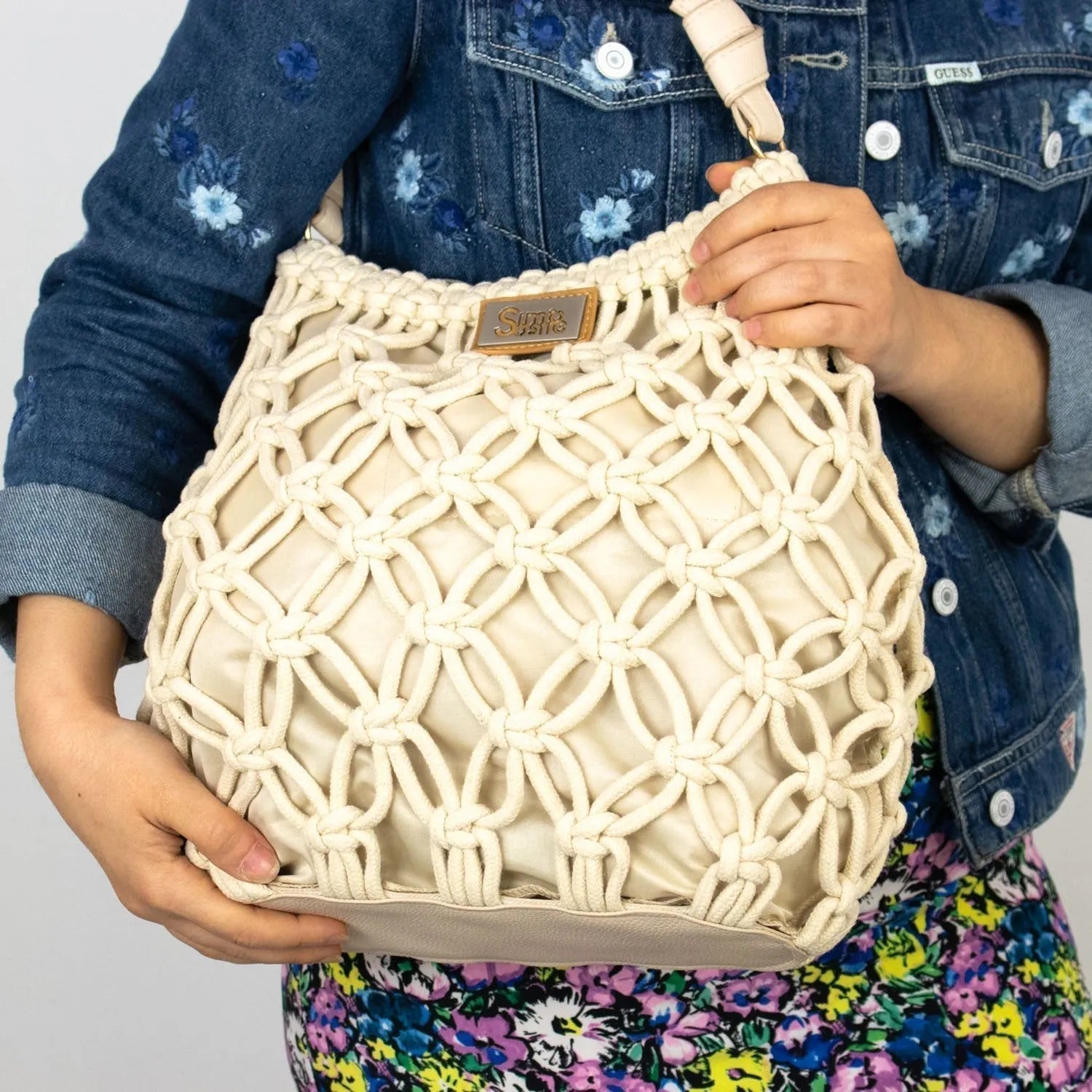 Bolso hobo de hombro en cuerda trenzada Simosastre Jackie - KimondoShop