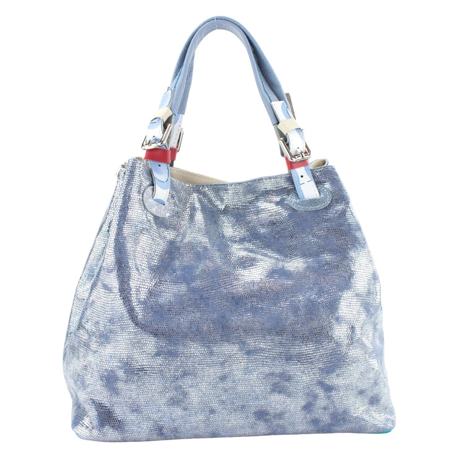 Bolso hobo en Piel Pregato Vittoria Azul marino - KimondoShop