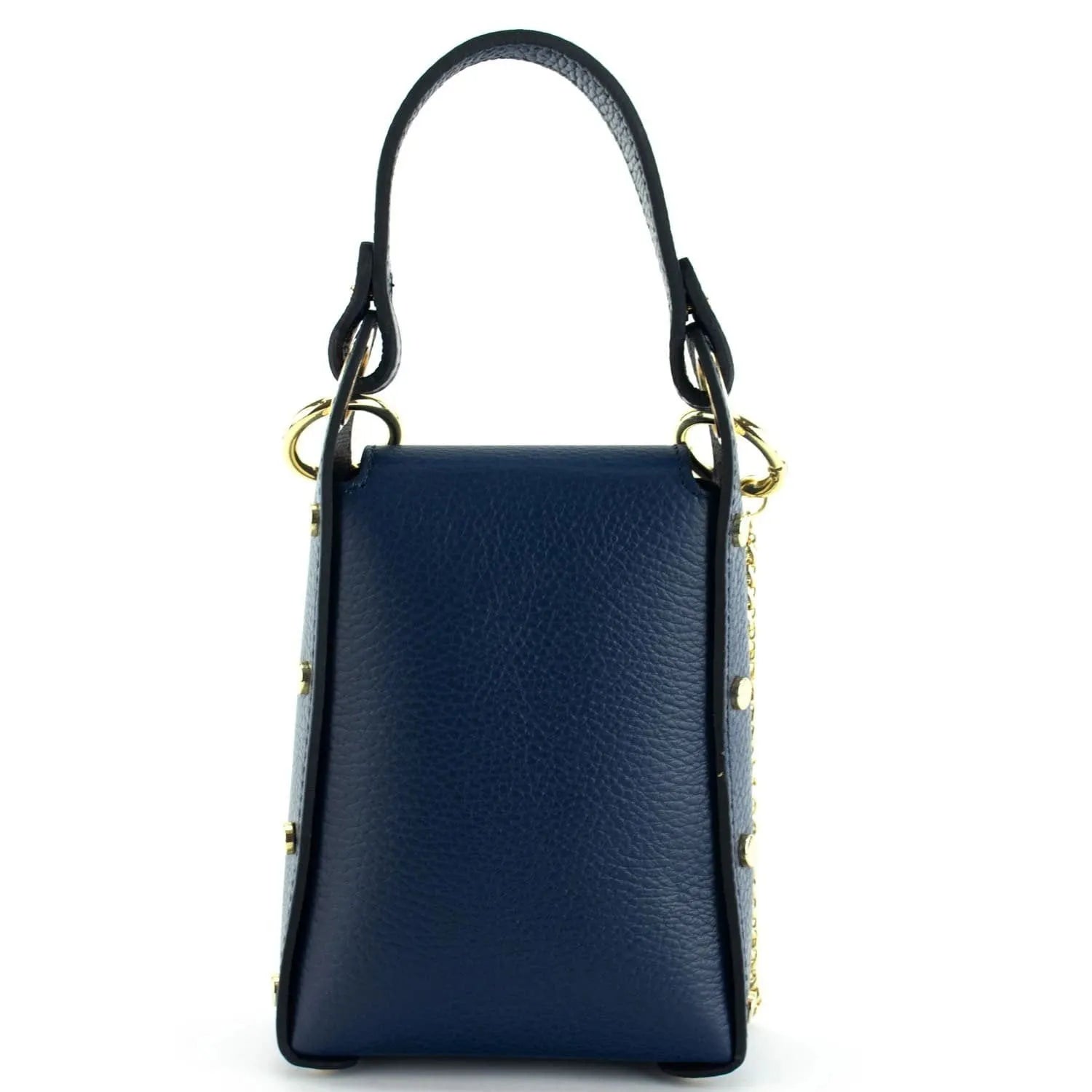 Bolso mini en Piel Pregato Golden Bee Azul marino - KimondoShop