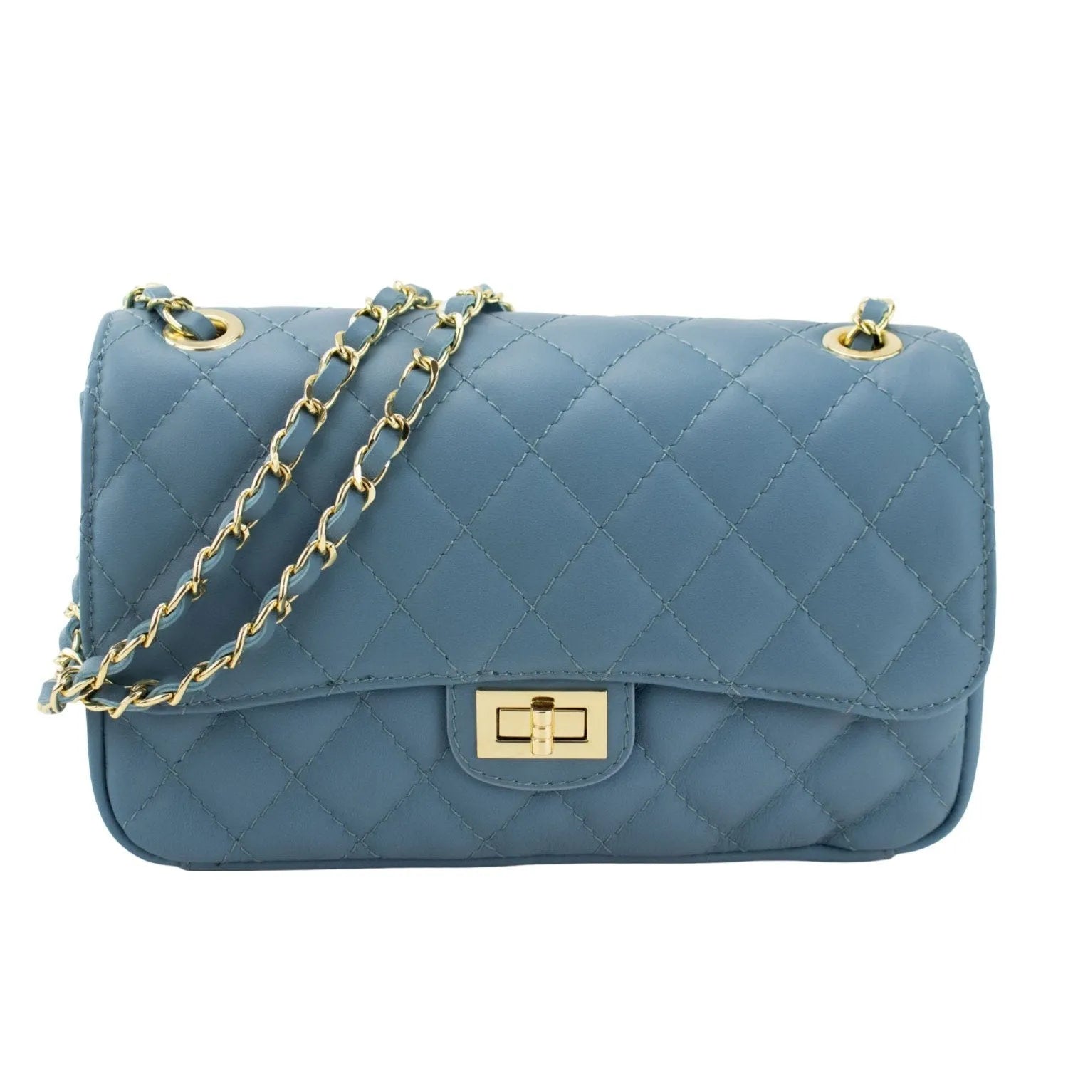 Bolso Piel Pregato Classy Azul Cian oscuro - KimondoShop