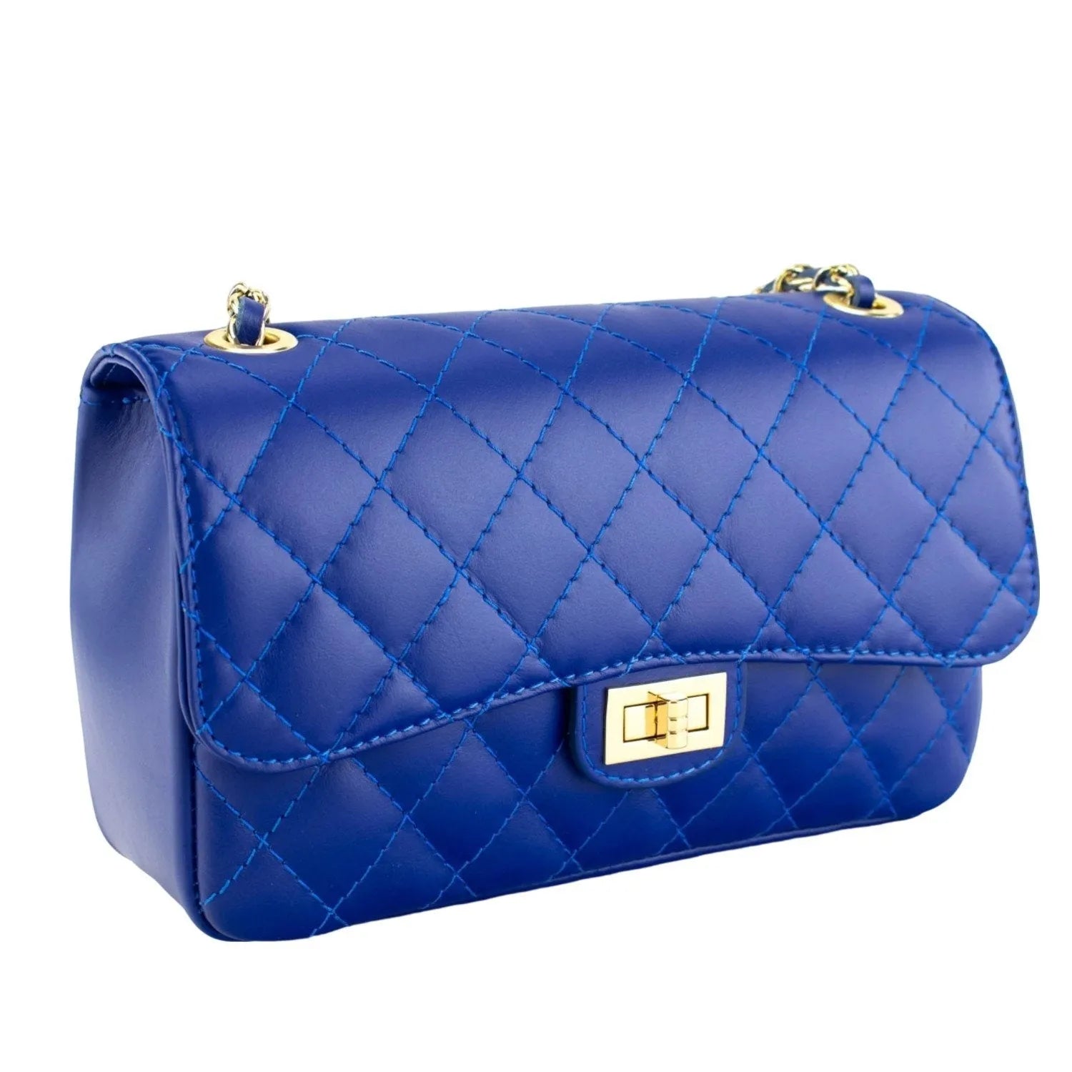 Bolso Piel Pregato Classy Azul eléctrico - KimondoShop