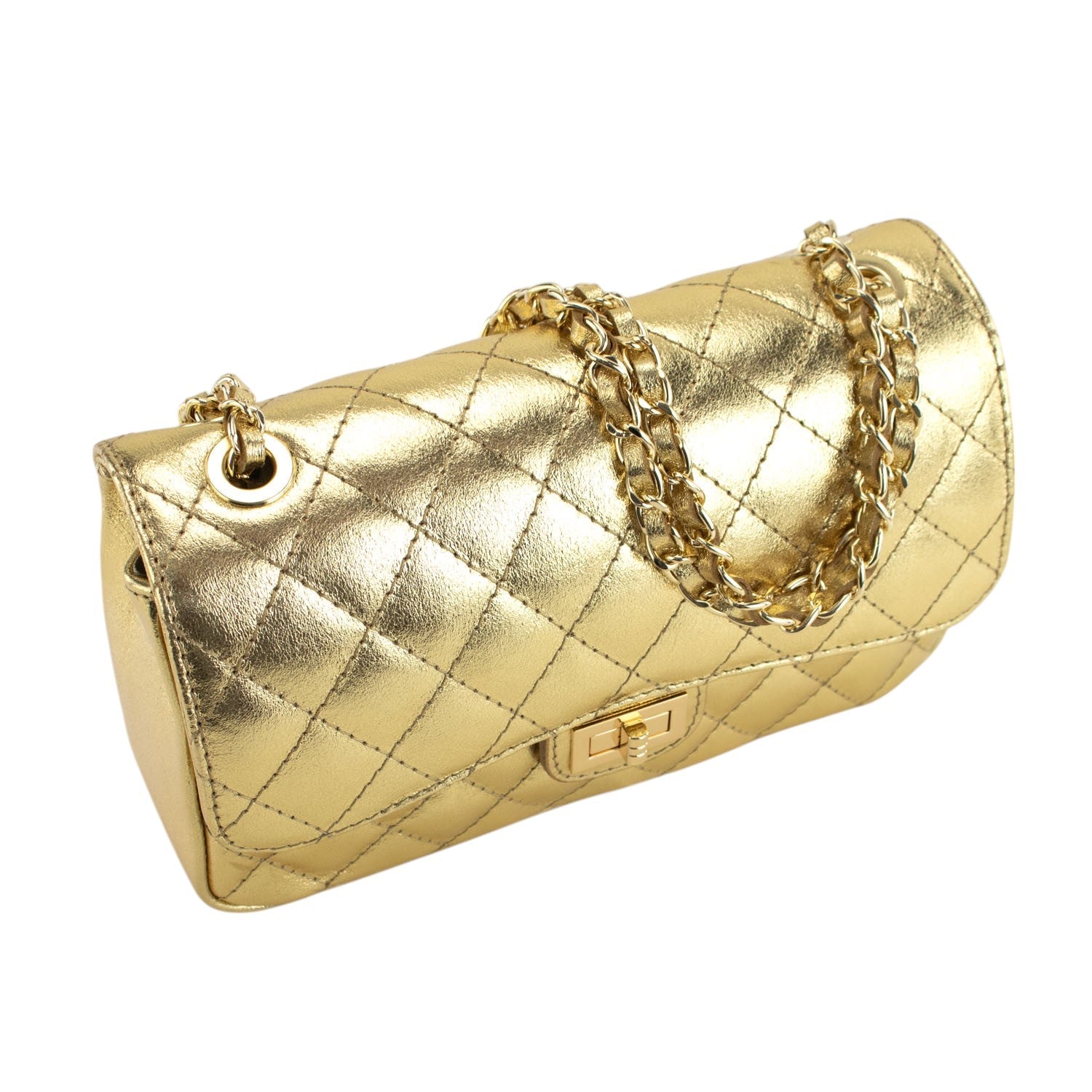 Bolso Piel Pregato Classy Dorado Gold - KimondoShop