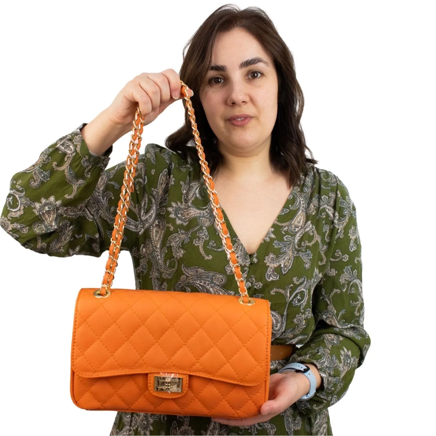 Bolso Piel Pregato Classy Naranja - KimondoShop