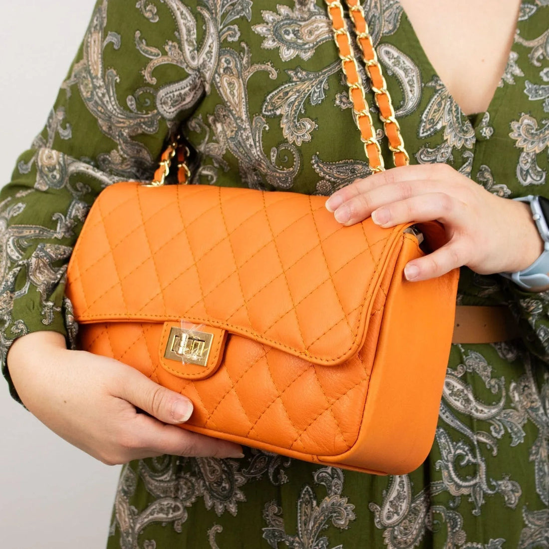 Bolso Piel Pregato Classy Naranja - KimondoShop