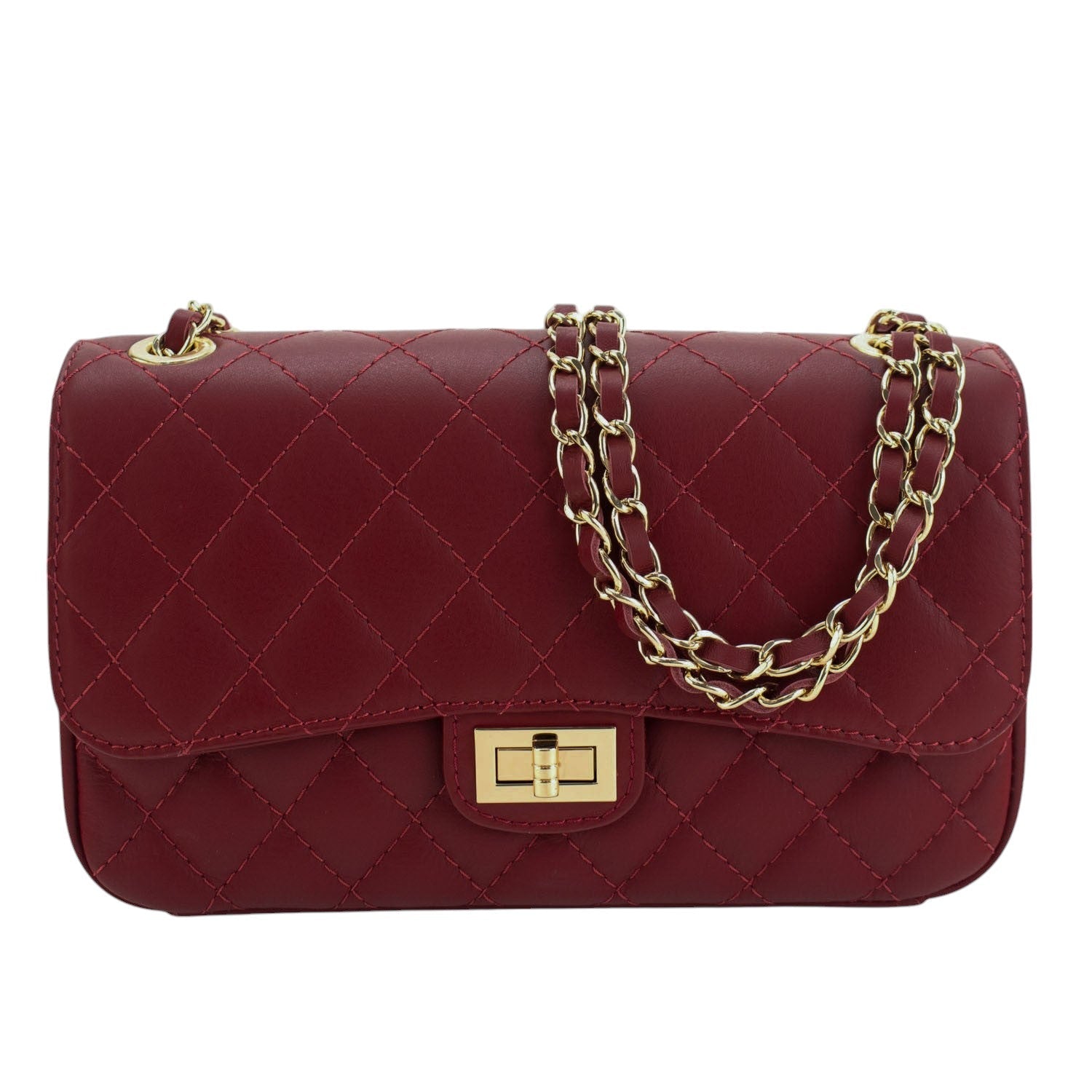 Bolso Piel Pregato Classy Rojo oscuro - KimondoShop