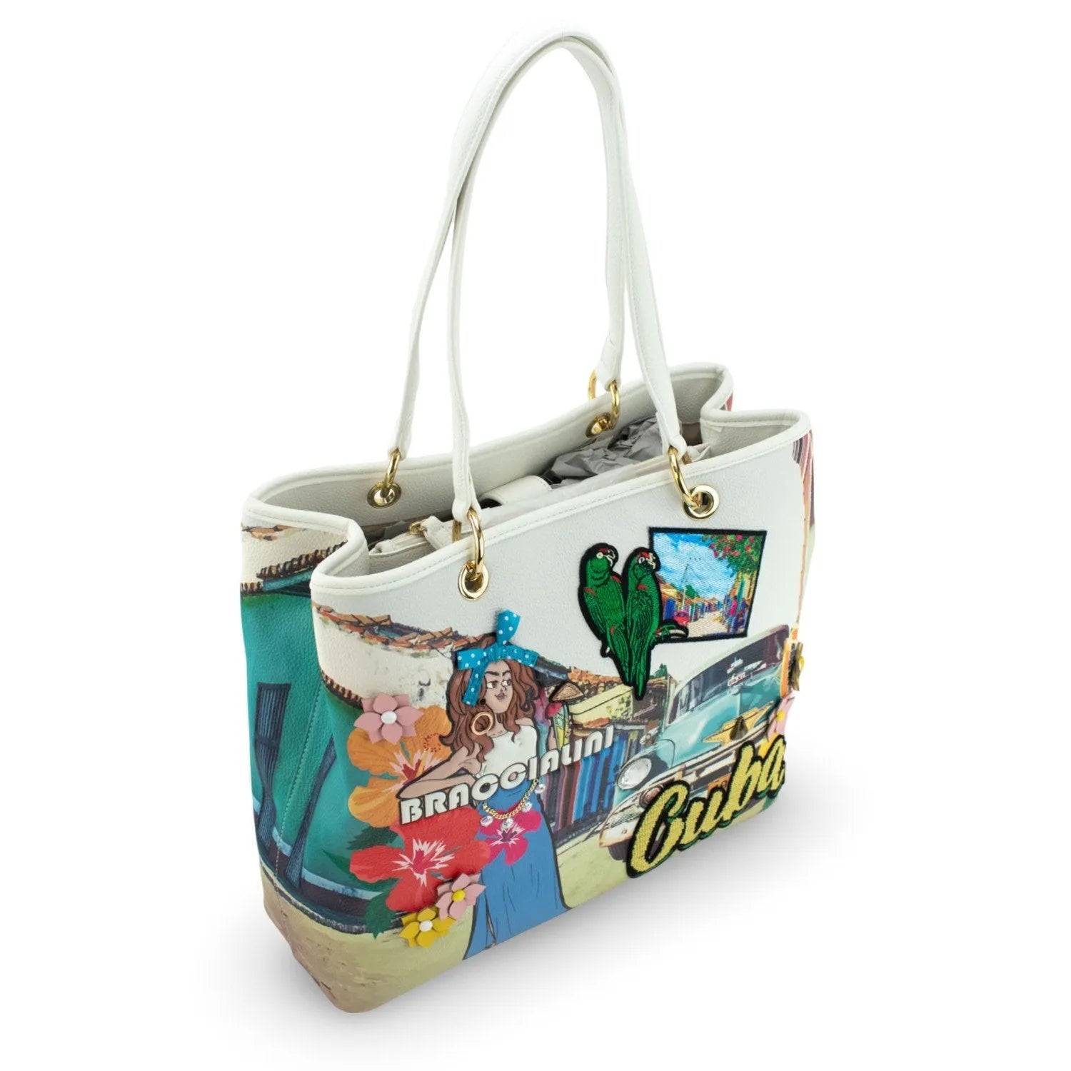 Bolso Shopper Braccialini Cartoline Cuba - KimondoShop