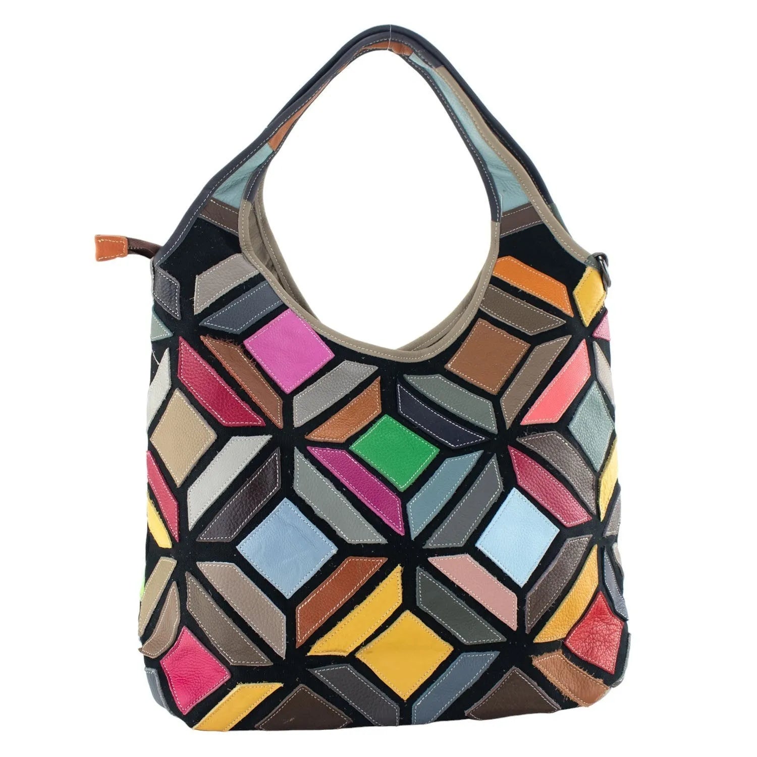 Bolso Shopper de Piel Pregato Mosaic Geometric - KimondoShop