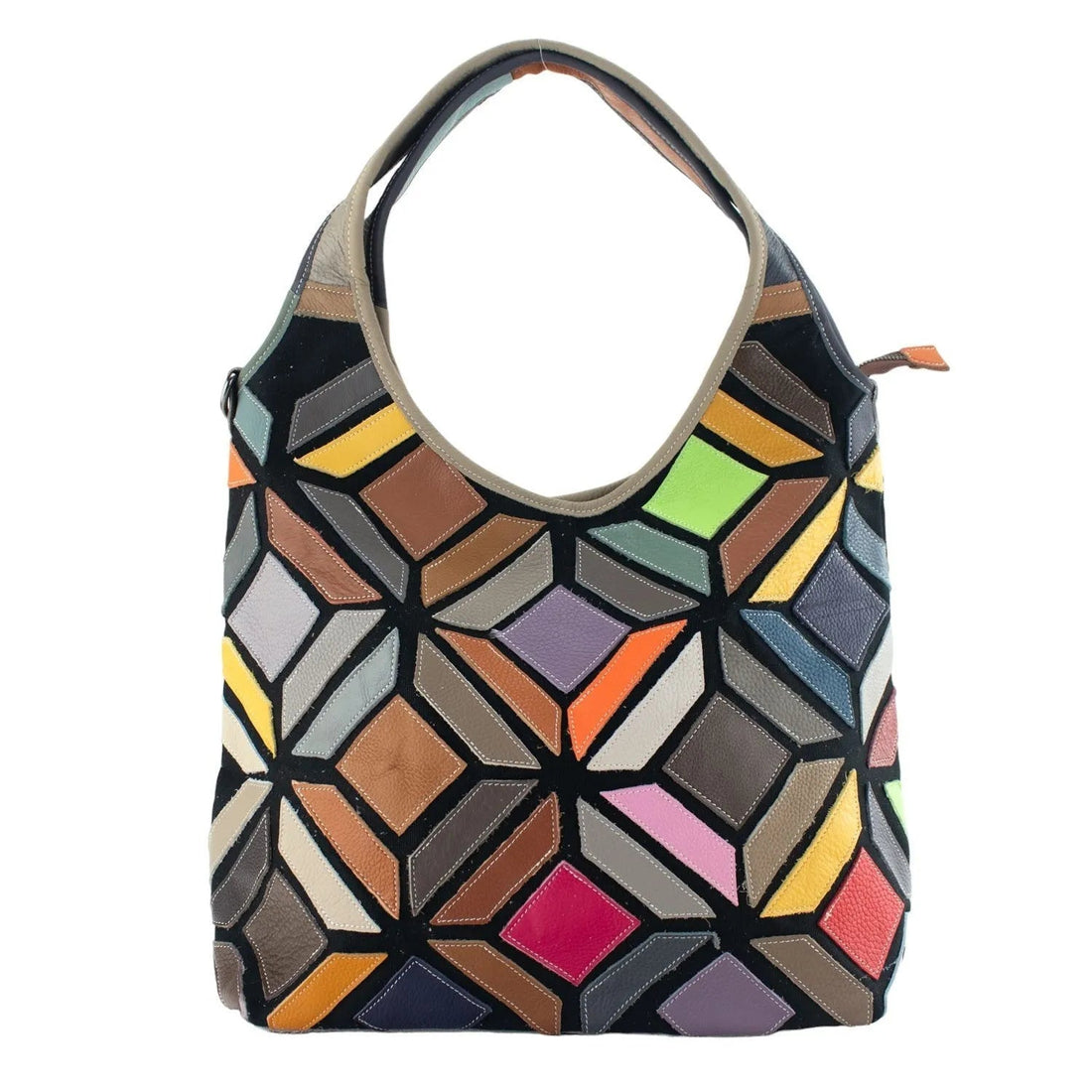 Bolso Shopper de Piel Pregato Mosaic Geometric - KimondoShop