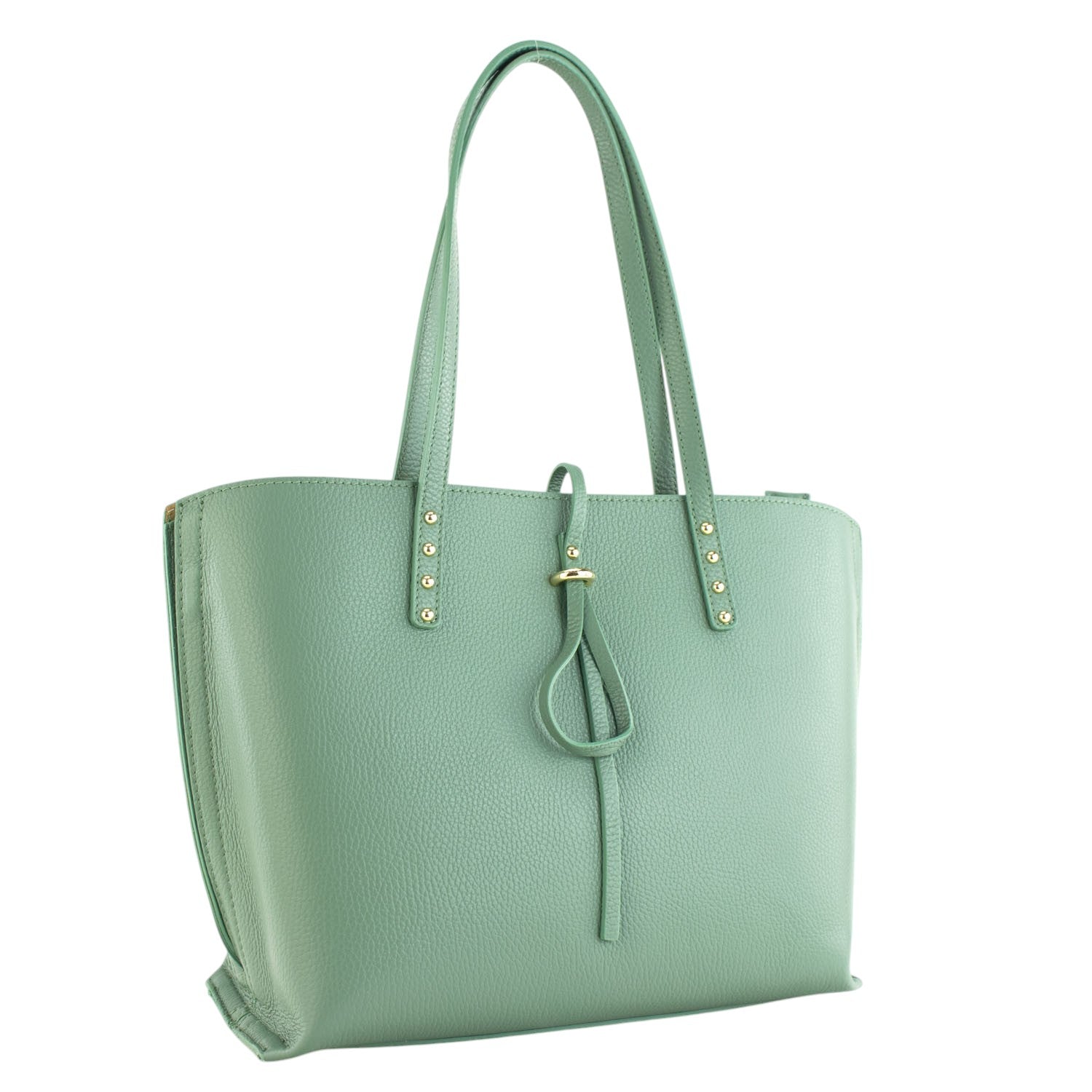 Bolso Shopper en Piel Pregato Loggia Aguamarina - KimondoShop