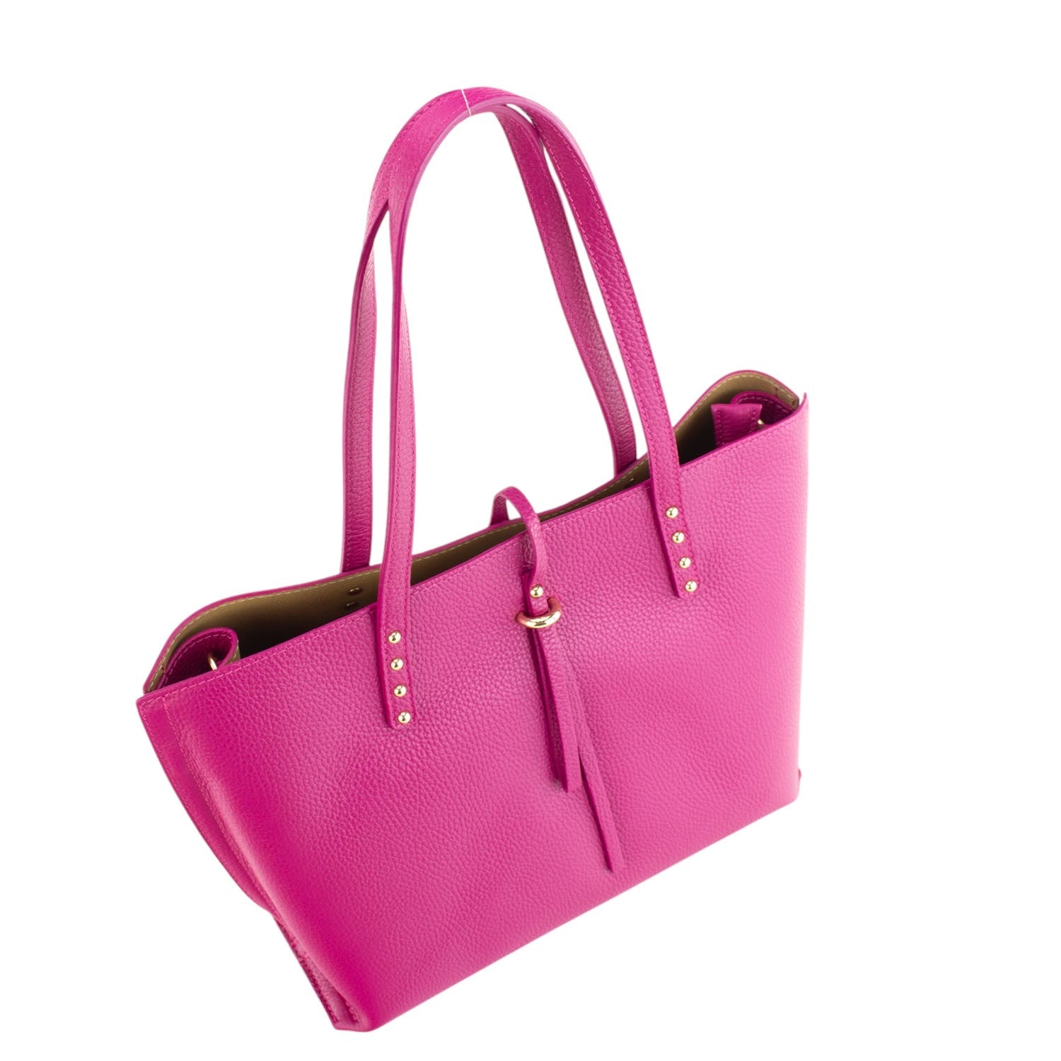 Bolso Shopper en Piel Pregato Loggia Fucsia - KimondoShop