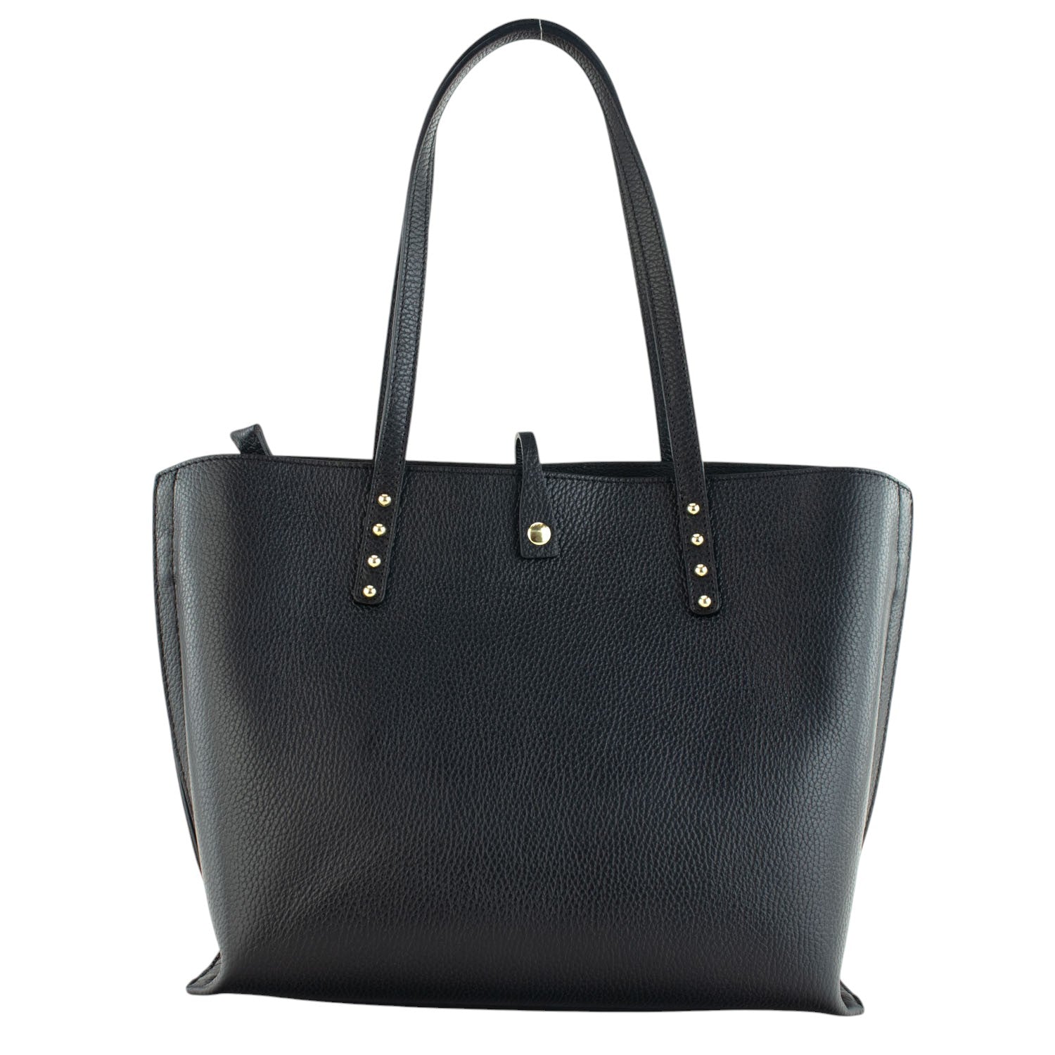 Bolso Shopper en Piel Pregato Loggia Negro - KimondoShop