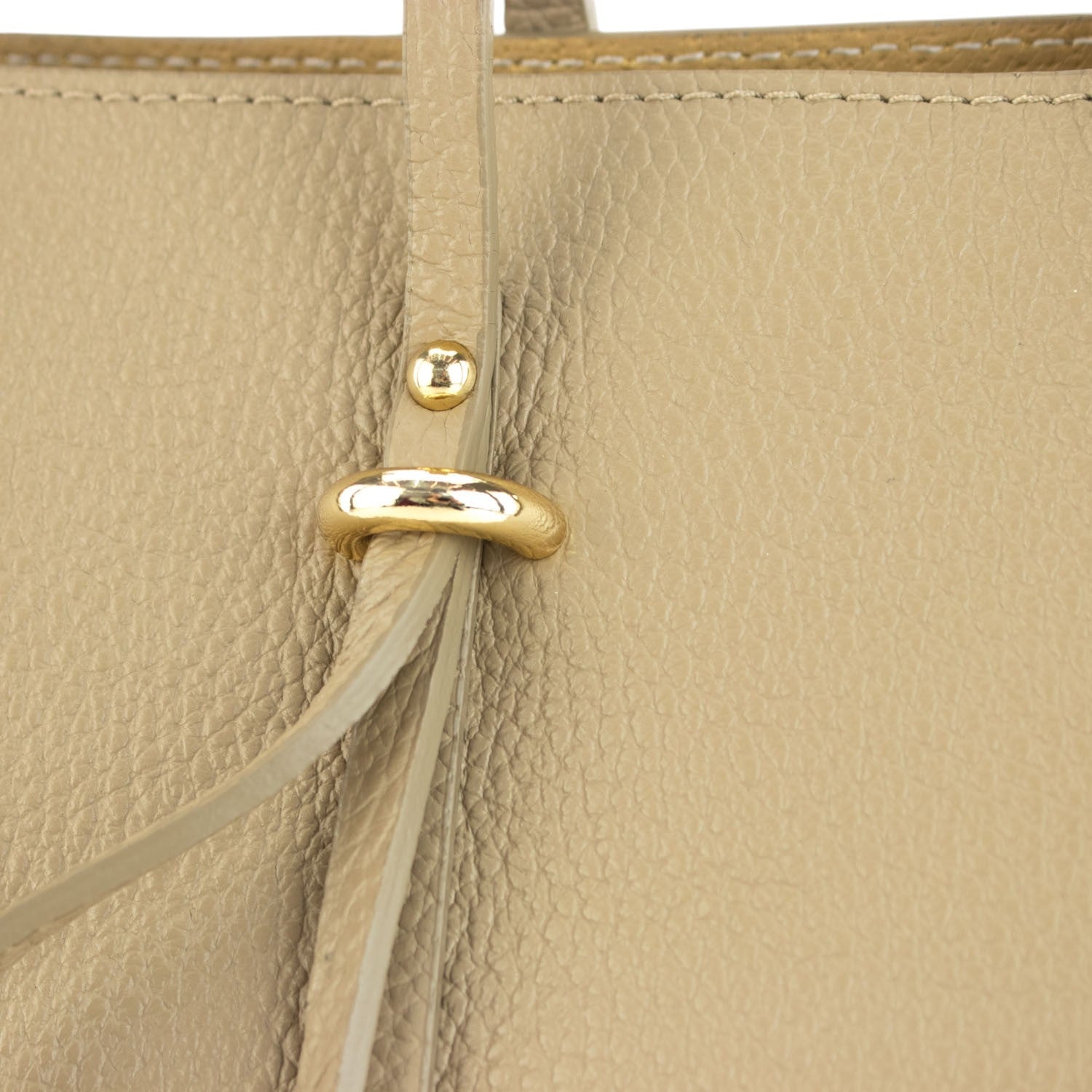 Bolso Shopper en Piel Pregato Loggia Taupe claro - KimondoShop