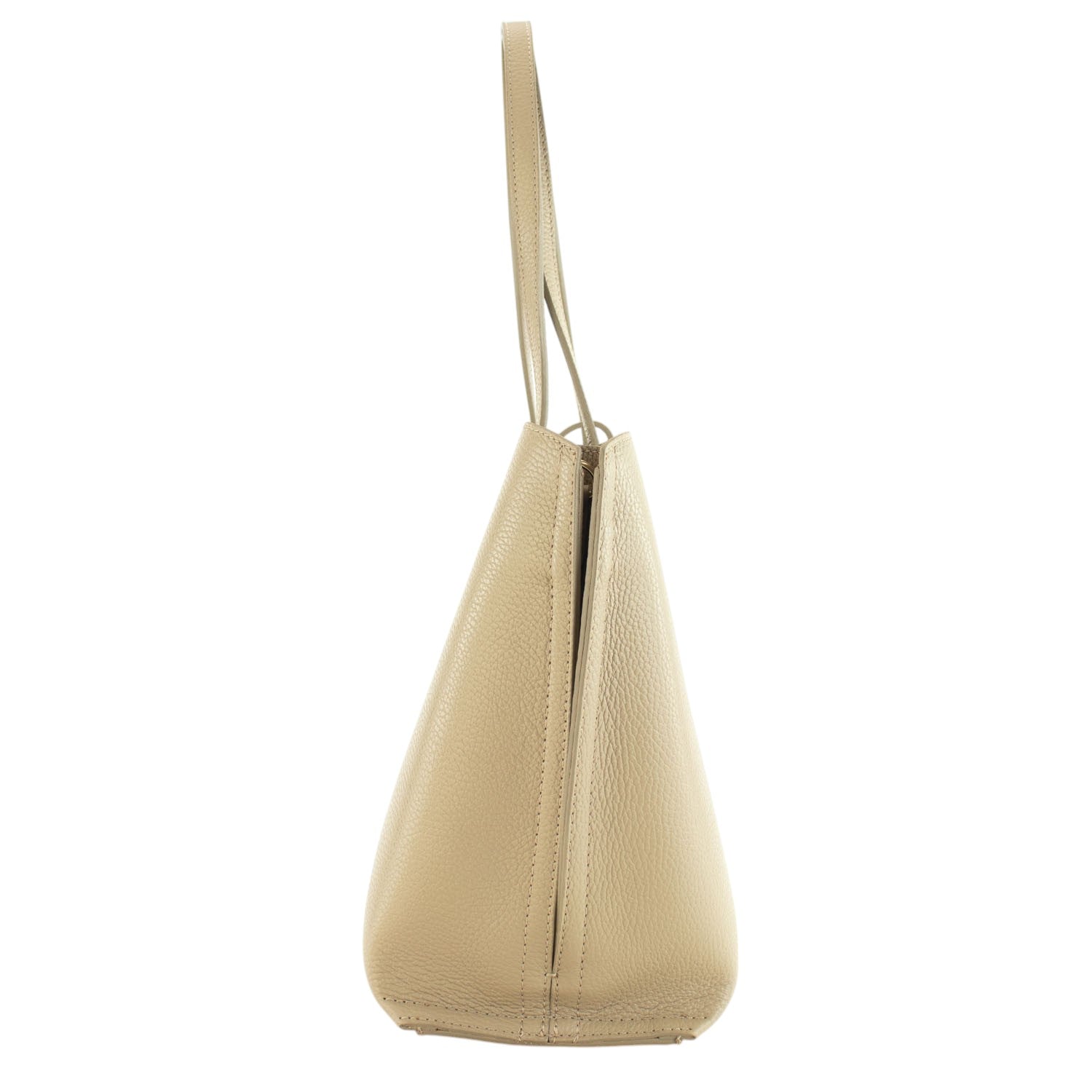 Bolso Shopper en Piel Pregato Loggia Taupe claro - KimondoShop