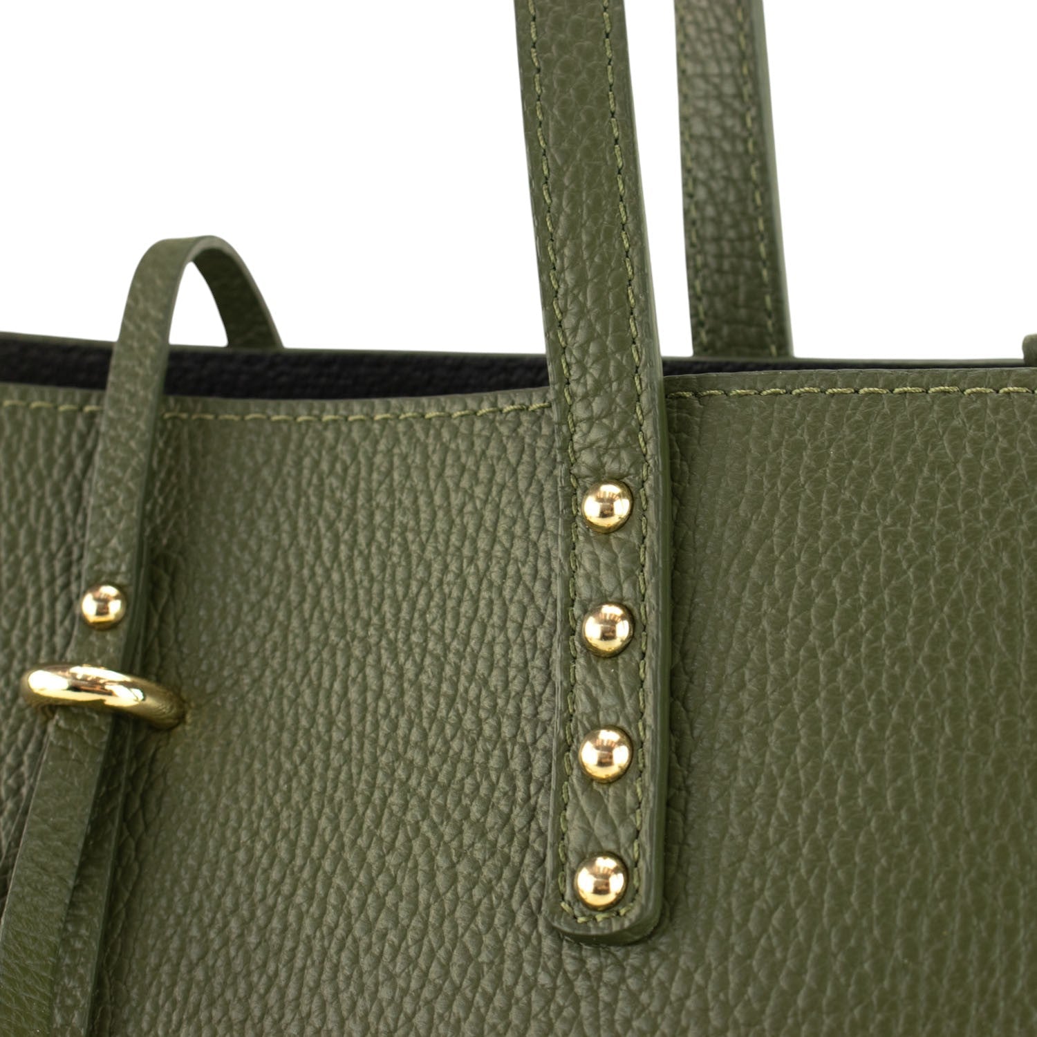 Bolso Shopper en Piel Pregato Loggia Verde - KimondoShop