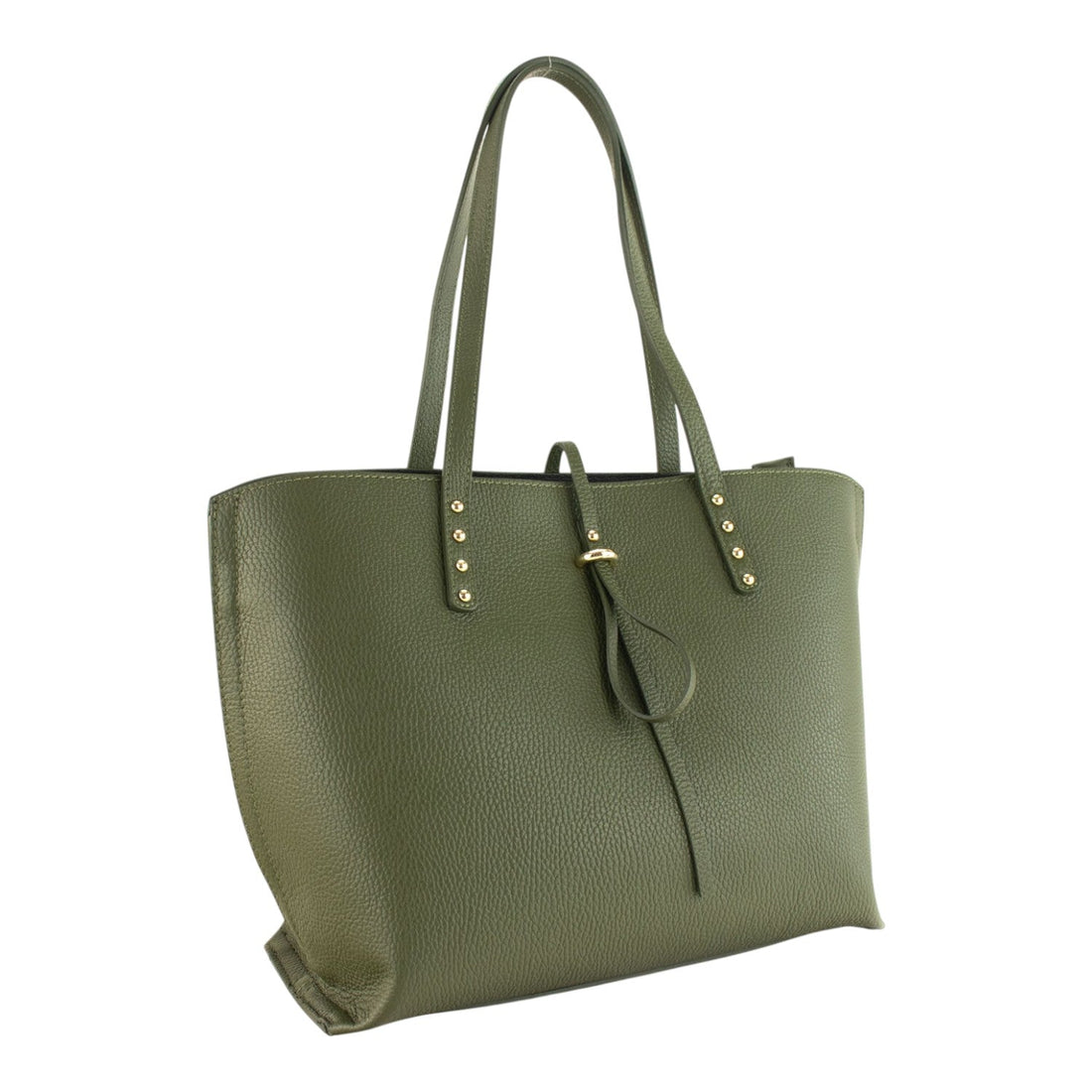 Bolso Shopper en Piel Pregato Loggia Verde - KimondoShop