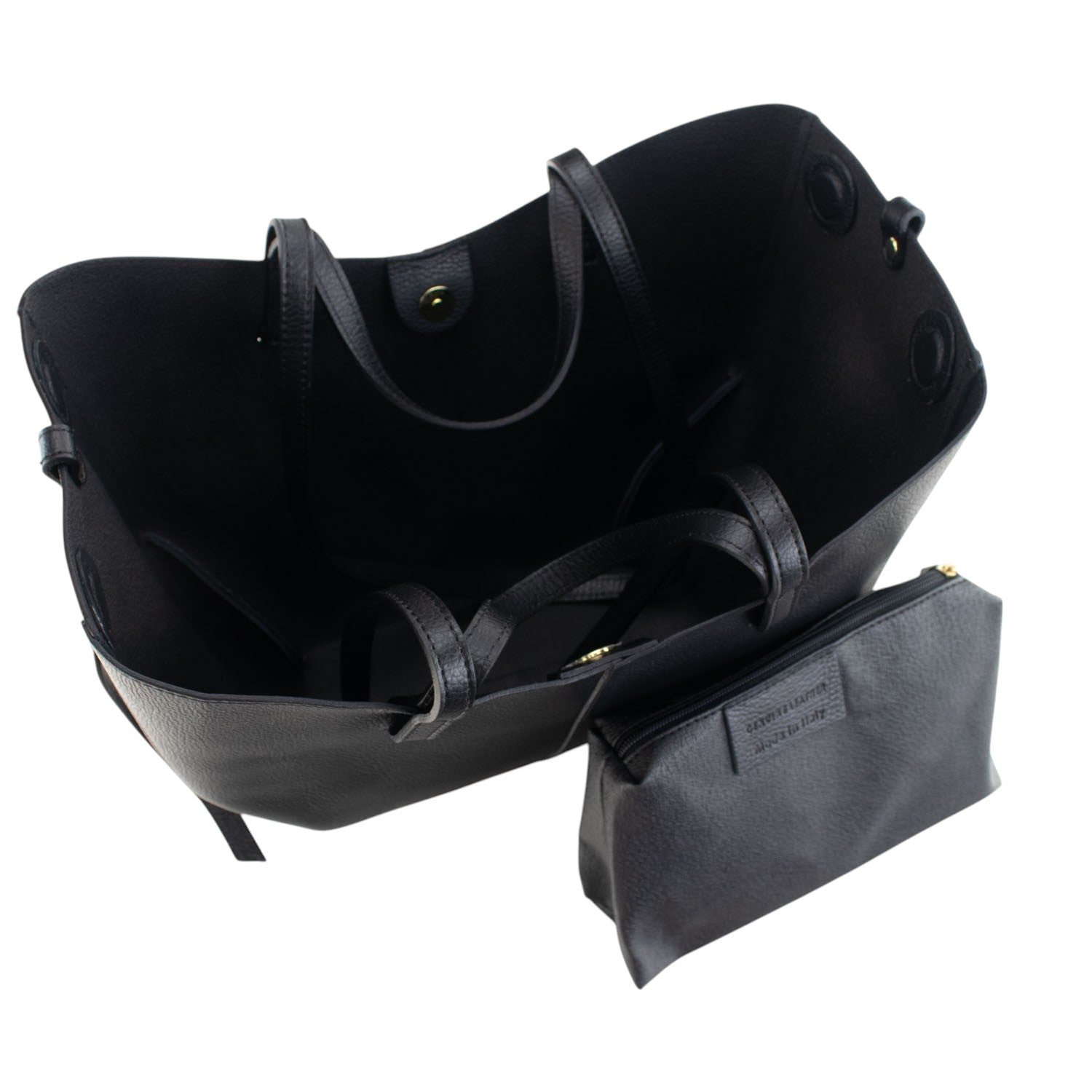 Bolso shopper Piel Pregato Venetto Negro Soft - KimondoShop