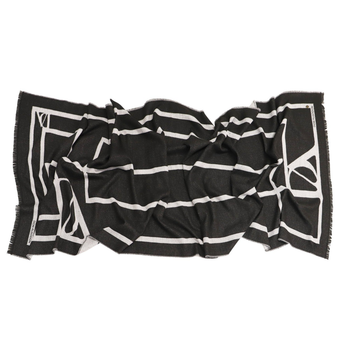 Bufanda Don Algodon geometric Negro - KimondoShop