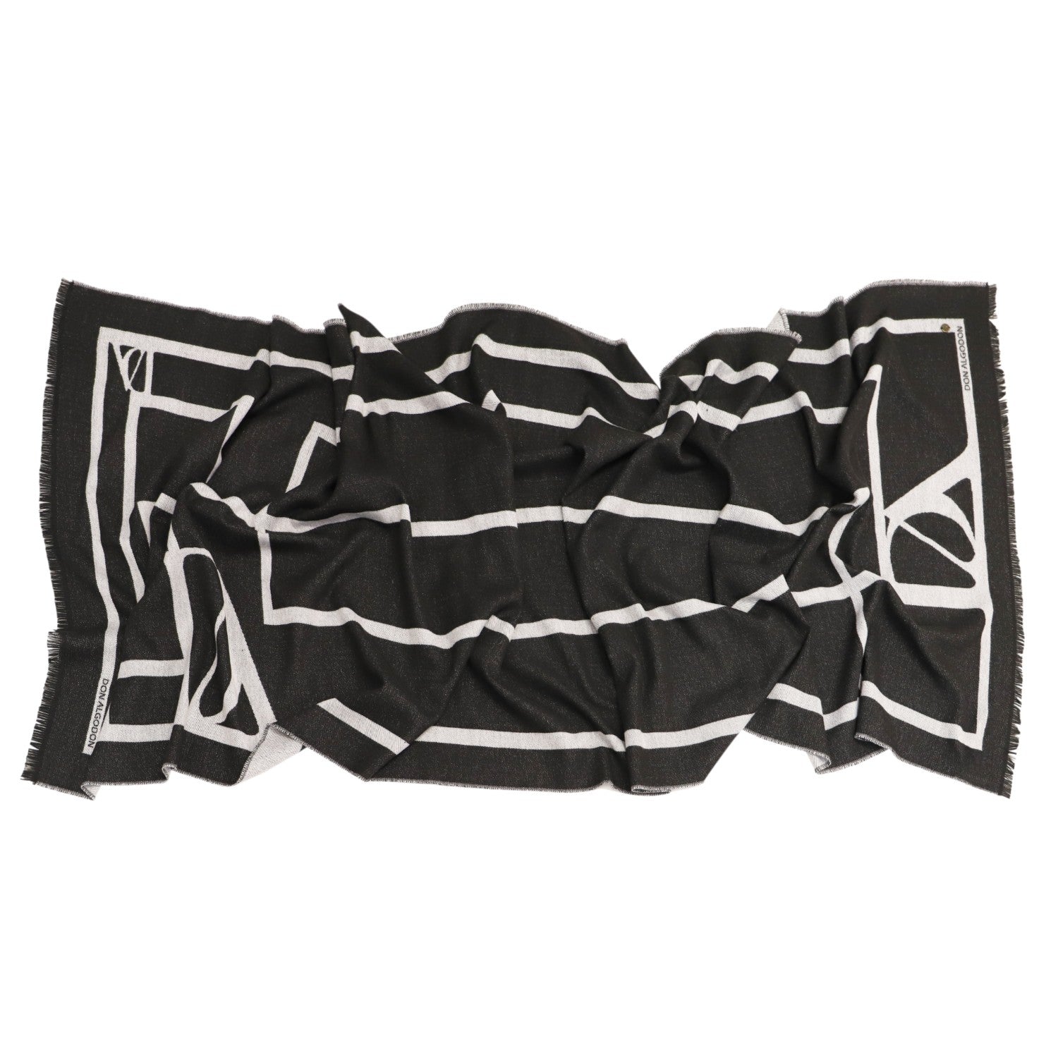 Bufanda Don Algodon geometric Negro - KimondoShop