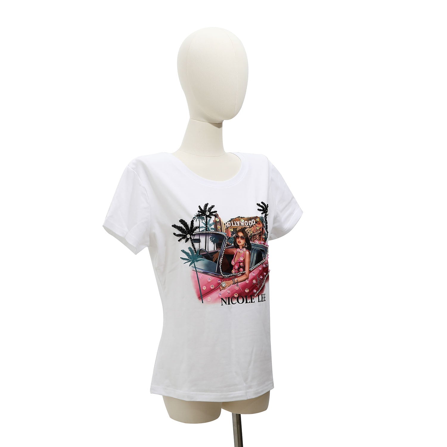 Camiseta manga corta Nicole Lee Hollywood Drive Blanco - KimondoShop