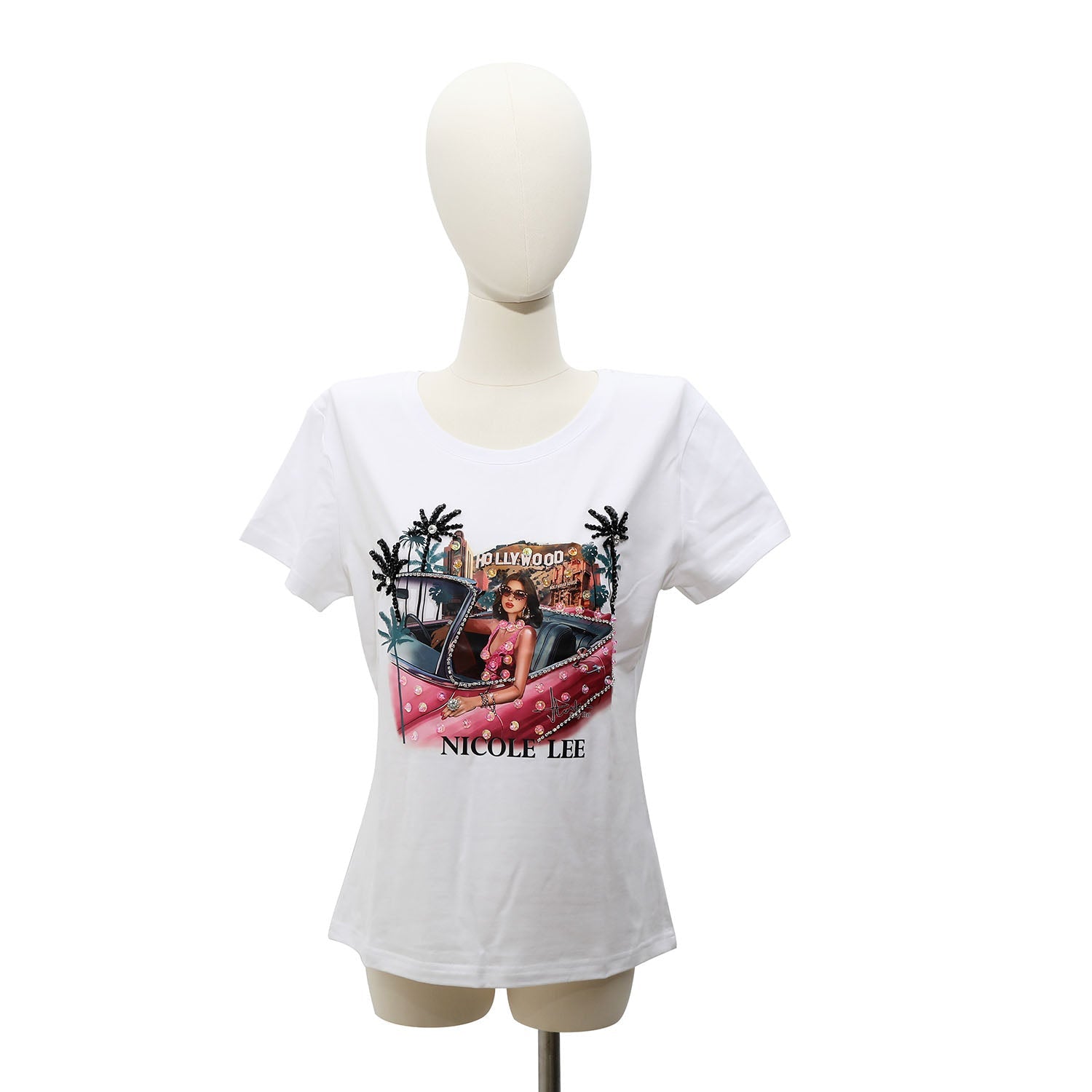 Camiseta manga corta Nicole Lee Hollywood Drive Blanco - KimondoShop