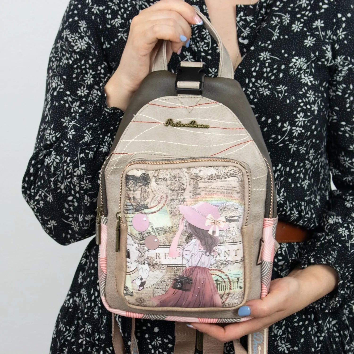 Mochila antirrobo Sweet Candy Rainbow Dreams Taupe - KimondoShop