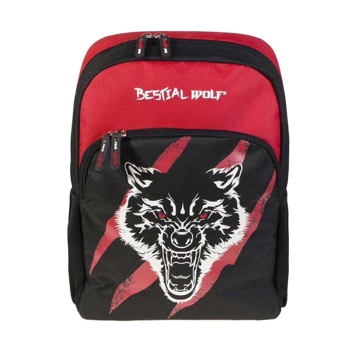 Mochila escolar Bestial Wolf Relieve Red - KimondoShop