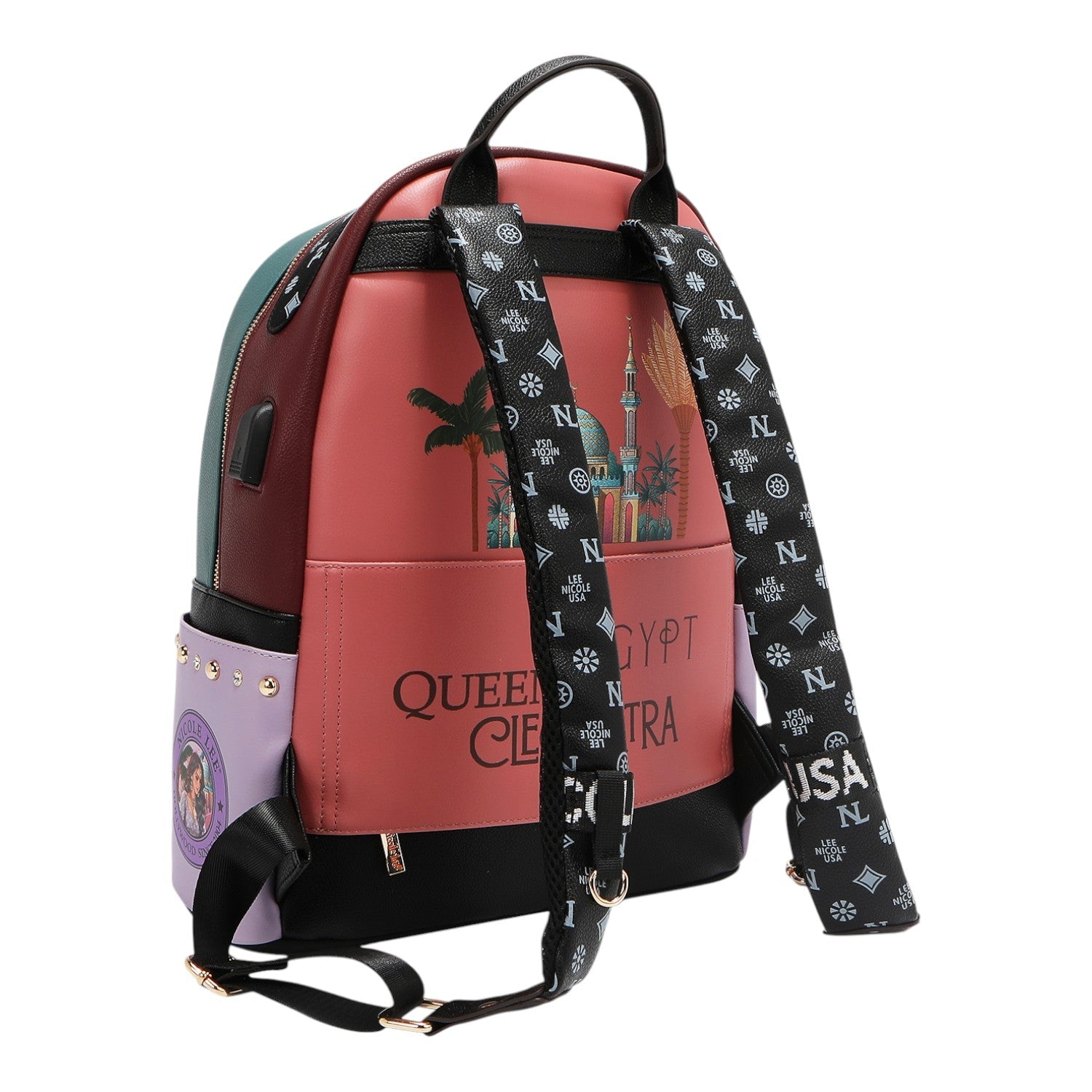 Mochila grande USB Nicole Lee Queen Cleopatra - KimondoShop