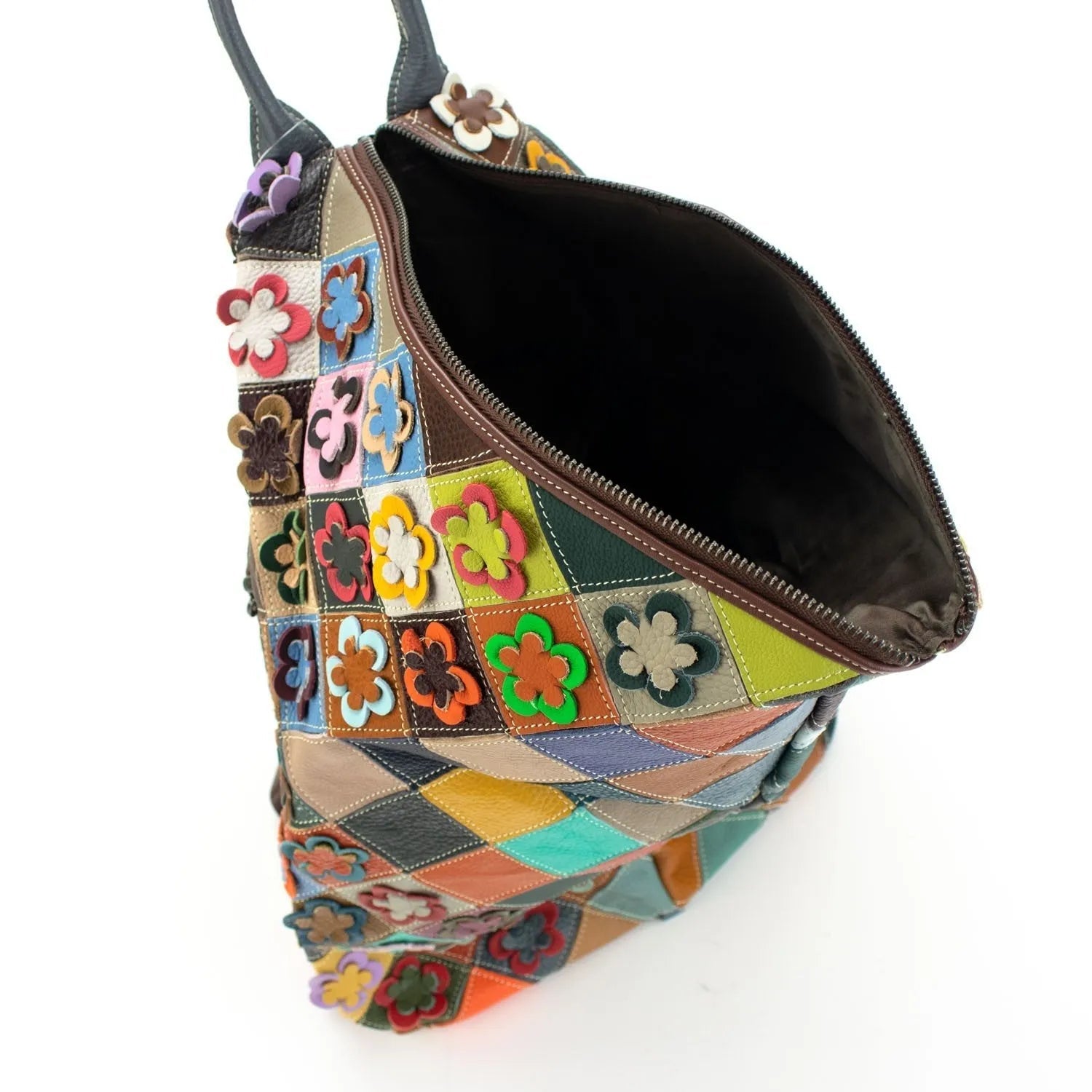 Mochila pera de Piel Pregato Mosaic Flowers - KimondoShop