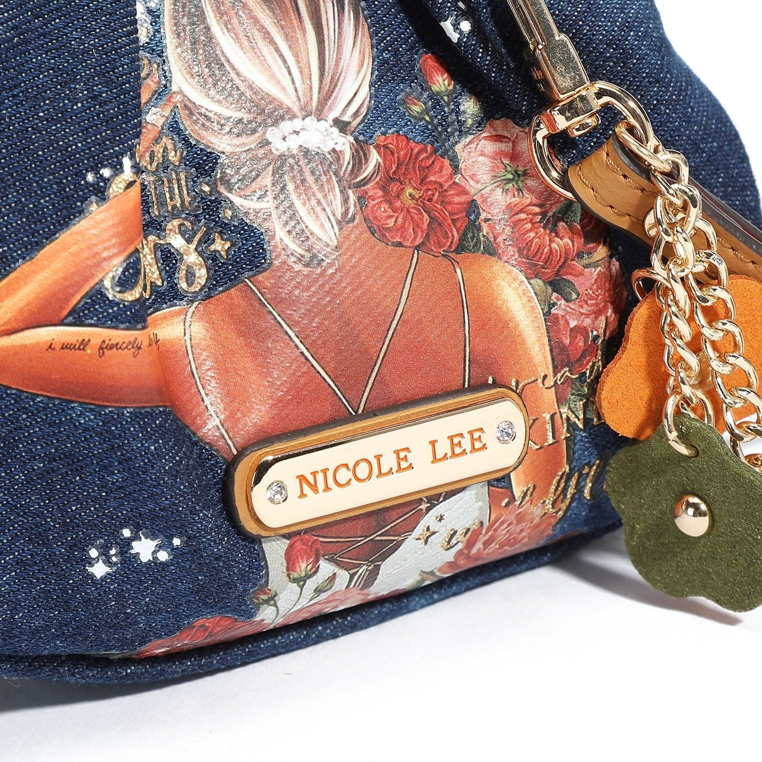 Monedero con cierre clic Nicole Lee Blind Date Denim - KimondoShop