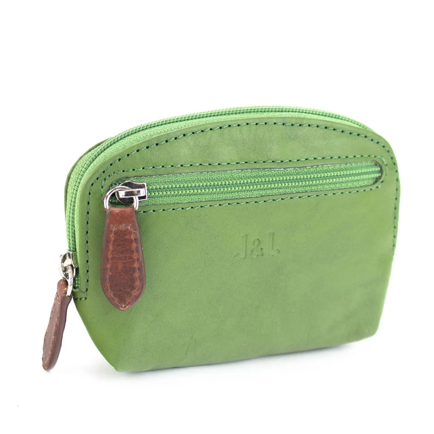 Monedero Piel Basics JL Piel Brida Verde - KimondoShop