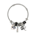 Pulsera con charms Nicole Lee Negro Pleateado - KimondoShop